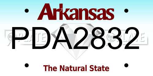 PDA2832 Arkansas License Plate