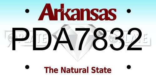 PDA7832 Arkansas License Plate