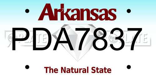 PDA7837 Arkansas License Plate