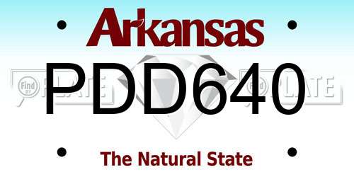 PDD640 Arkansas License Plate