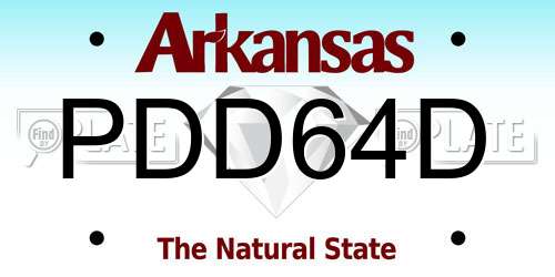 PDD64D Arkansas License Plate