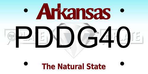 PDDG40 Arkansas License Plate