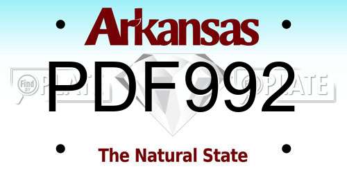 PDF992 Arkansas License Plate