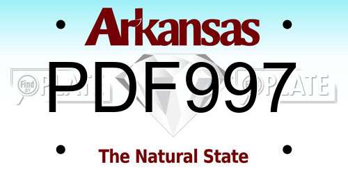 PDF997 Arkansas License Plate