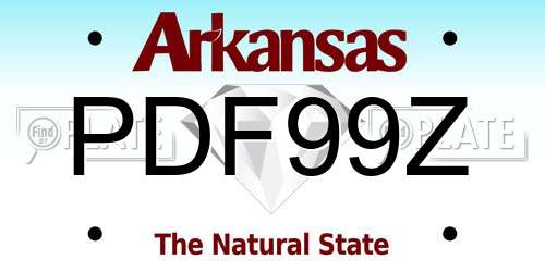PDF99Z Arkansas License Plate