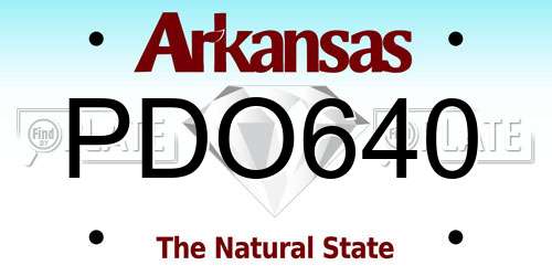 PDO640 Arkansas License Plate