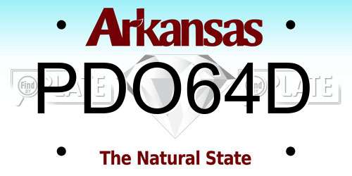 PDO64D Arkansas License Plate
