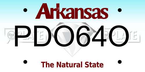 PDO64O Arkansas License Plate