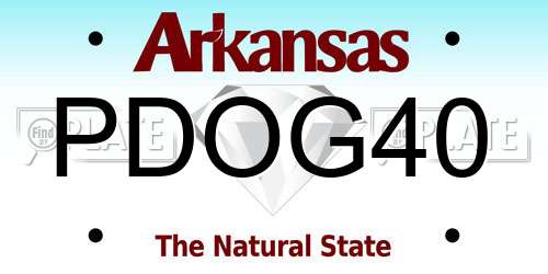 PDOG40 Arkansas License Plate