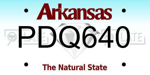 PDQ640 Arkansas License Plate