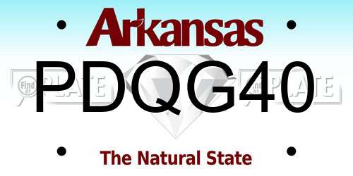 PDQG40 Arkansas License Plate