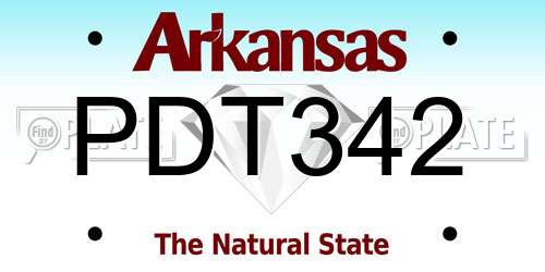 PDT342 Arkansas License Plate