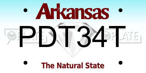 PDT34T Arkansas License Plate