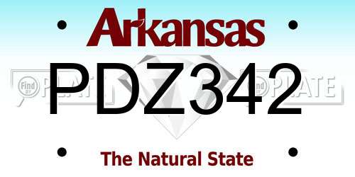 PDZ342 Arkansas License Plate