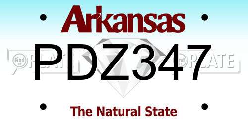 PDZ347 Arkansas License Plate