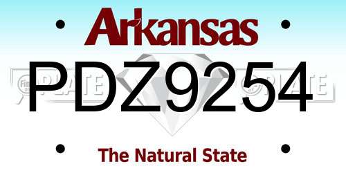 PDZ9254 Arkansas License Plate