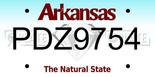 PDZ9754 Arkansas License Plate