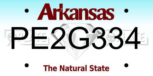 PE2G334 Arkansas License Plate