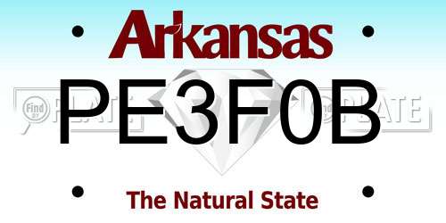 PE3F0B Arkansas License Plate