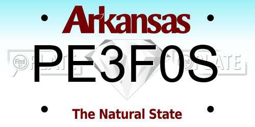 PE3F0S Arkansas License Plate