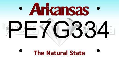PE7G334 Arkansas License Plate