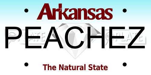 PEACHEZ Arkansas License Plate