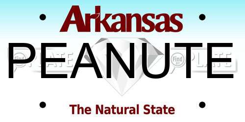 PEANUTE Arkansas License Plate