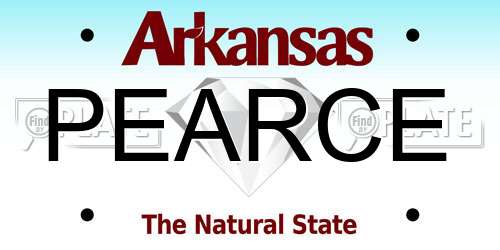 PEARCE Arkansas License Plate