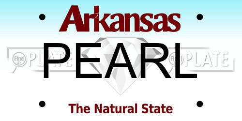 PEARL Arkansas License Plate
