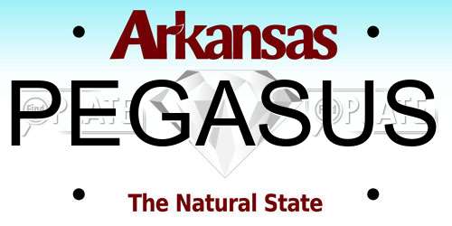 PEGASUS Arkansas License Plate