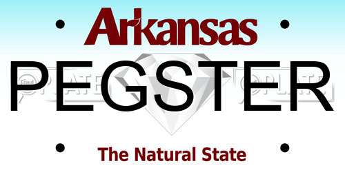 PEGSTER Arkansas License Plate