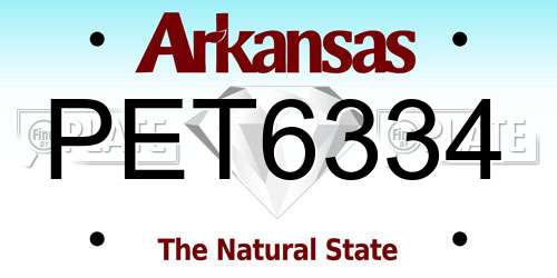 PET6334 Arkansas License Plate