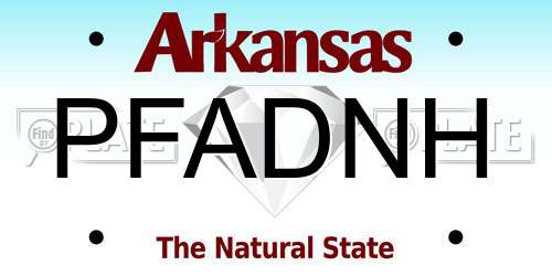 PFADNH Arkansas License Plate