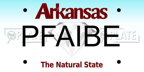 PFAIBE Arkansas License Plate