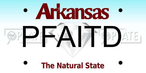 PFAITD Arkansas License Plate