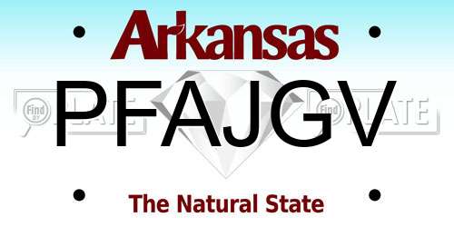 PFAJGV Arkansas License Plate