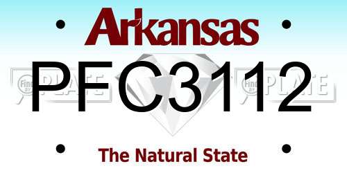 PFC3112 Arkansas License Plate
