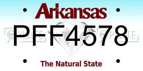 PFF4578 Arkansas License Plate