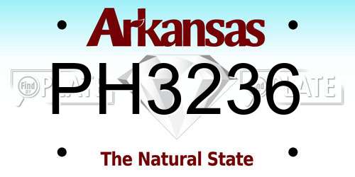 PH3236 Arkansas License Plate