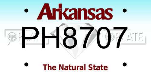 PH8707 Arkansas License Plate