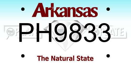 PH9833 Arkansas License Plate