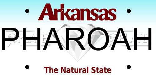 PHAROAH Arkansas License Plate