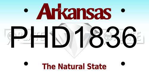PHD1836 Arkansas License Plate