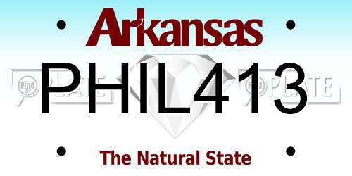 PHIL413 Arkansas License Plate