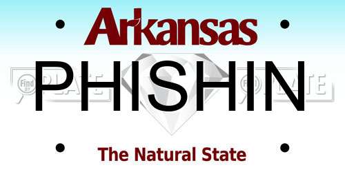 PHISHIN Arkansas License Plate