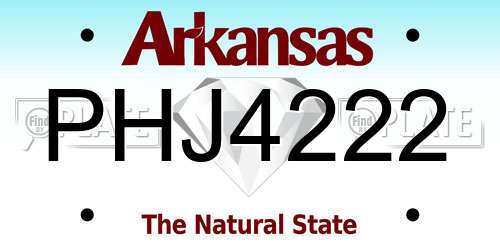 PHJ4222 Arkansas License Plate
