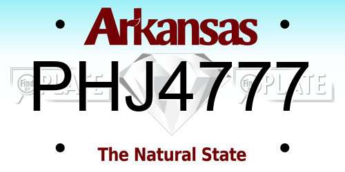 PHJ4777 Arkansas License Plate