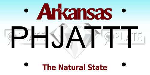 PHJATTT Arkansas License Plate