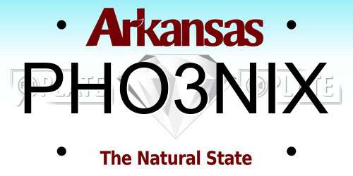 PHO3NIX Arkansas License Plate