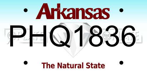 PHQ1836 Arkansas License Plate